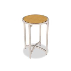 Forbes Industries 7025L-36 24" Round Collapsible Table w/ Laminate Top & Brushed Steel Frame - 36"H, Stainless Steel