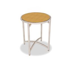 Forbes Industries 7033L-36 30" Round Collapsible Table w/ Laminate Top & Brushed Steel Frame - 36"H, Stainless Steel