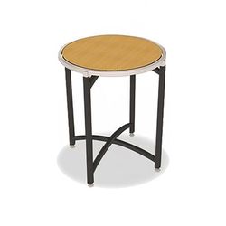 Forbes Industries 7034L-36 30" Round Collapsible Side Table w/ Laminate Top & Black Steel Frame, 36"H