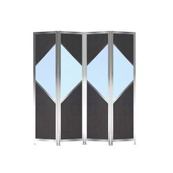 Forbes Industries 7856 Mobile Safety Shield Partition w/ Laminate/Acrylic Panels & Brushed Stainless Steel Frame