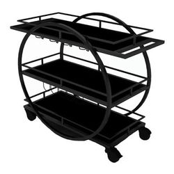 Forbes Industries F35-5571 52" Portable Bar w/ Laminate Work Surface & Shelves - 24"D x 46"H, Black