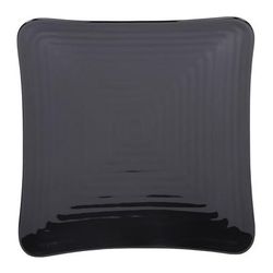 Elite Global Solutions B1025SQ-B 10 1/4" Square Melamine Dinner Plate, Black, Black Swirl