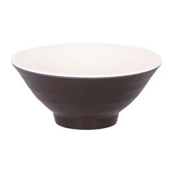 Elite Global Solutions D1005RR-AW/CH 14 oz Round Melamine Bowl, Antique White/Chocolate, Brown