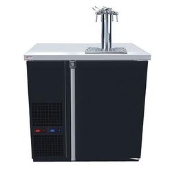 Micro Matic MDD36W-E-C 36 3/4" Dual Zone Wine Dispenser w/ (4) 1/6 Size Keg Capacity - (1) Column & (4) Taps, Black, 115v