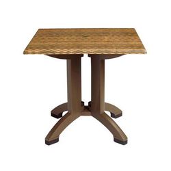 Grosfillex UT370018 32" Square Atlanta Outdoor Table w/ Umbrella Hole - Melamine, Wicker