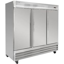 MoTak MSD-3DF-BAL-X 80 7/8" 3 Section Reach In Freezer, 3 Left/Right Hinge Solid Doors, 115v, 9 Shelves, Stainless Steel