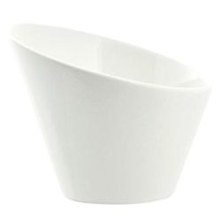 10 Strawberry Street WTR-5SLNTBWL Whittier 5 oz Round Slanted Bowl - Porcelain, White