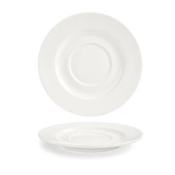 Front of the House DCS035BEP23 8" Round Catalyst Saucer - Porcelain, White