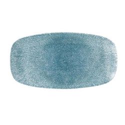 Churchill RKTBXO111 11 3/4" x 6" Oblong Raku Plate - Ceramic Topaz Blue, 1 Dozen