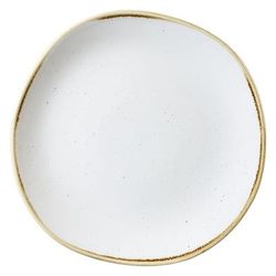 Churchill SWHSOG101 10 3/8" Round Stonecast Plate - Ceramic, Barley White