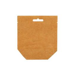 LK Packaging CP55525 COMPOSTA 4 oz Stand Up Pouch - 5 3/8"W x 4 3/4"H, Kraft Paper, Brown