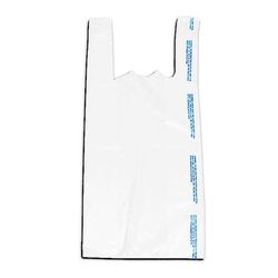 LK Packaging CT1824W Economy Snap-Eze T-Shirt Bag w/ Handle - 23"L x 12"W x 6" SG, 0.65 mil HDPE, White