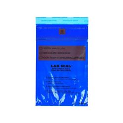 LK Packaging LABA610BL Lab Seal Specimen Bags w/ Removable Biohazard Symbol - 10" x 6", Polyethylene, Blue Tint, Case of 1000