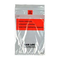 LK Packaging LABZ69BBX Lab-Loc Specimen Bags w/ Removable Biohazard Symbol - 6" x 9", Polyethylene, Clear, 1.75 mil