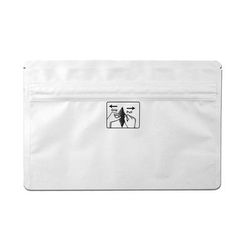 LK Packaging OZ9635W Bottom Gusset Child Resistant Pouch w/ Reclosable Zipper Seal - 9" x 5 9/10", White Matte, 4.8 mil