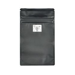 LK Packaging QTOZ4652B Bottom Gusset Child Resistant Pouch w/ Reclosable Zipper Seal - 4" x 6 5/8", Black Matte, 4.8 mil