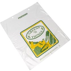 LK Packaging VTD1718HI-DGRN Vented Greens Bag w/ Wicket Dispenser - 18" x 17", Poly, Polyethylene, Clear, Case of 1000