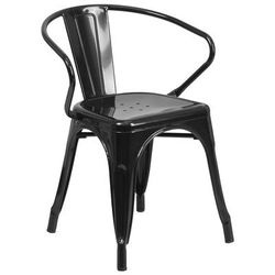 Flash Furniture CH-31270-BK-GG Armchair w/ Vertical Slat Back - Steel, Black