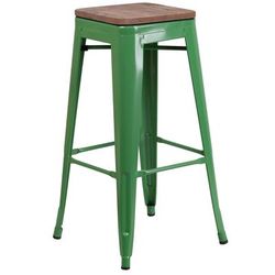 Flash Furniture CH-31320-30-GN-WD-GG Backless Commercial Bar Stool w/ Wood Seat, Green