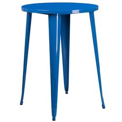 Flash Furniture CH-51090-40-BL-GG 30" Round Bar Height Table - Blue Steel Top, Steel Base