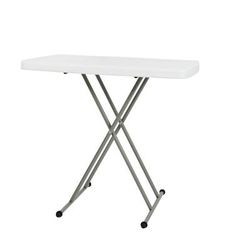 Flash Furniture DAD-YCZ-76X-GW-GG 30 1/4" Rectangular Folding Table w/ Granite White Plastic Top, 18 5/8" to 28 3/4"H
