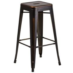 Flash Furniture ET-BT3503-30-COP-GG Backless Commercial Bar Stool w/ Metal Seat, Distressed Copper, Distressed Metal