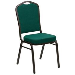 Flash Furniture FD-C01-GOLDVEIN-GN-GG Stacking Banquet Chair w/ Green Fabric Back & Seat - Steel Frame, Gold Vein