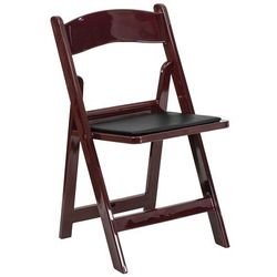 Flash Furniture LE-L-1-MAH-GG Folding Chair w/ Black Vinyl Back & Seat - Resin Frame, Mahogany, Hercules Series