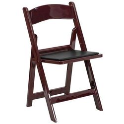 Flash Furniture LE-L-1-MAH-GG Folding Chair w/ Black Vinyl Back & Seat - Resin Frame, Mahogany, Hercules Series, Pack of 2