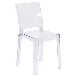 Flash Furniture OW-SQUAREBACK-18-GG Ghost Chair w/ Square Back - Polycarbonate, Transparent Crystal