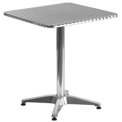 Flash Furniture TLH-053-1-GG 23 1/2" Square Indoor/Outdoor Bistro Table - 27 1/2"H, Aluminum Base/Stainless Steel Top, 23.5"