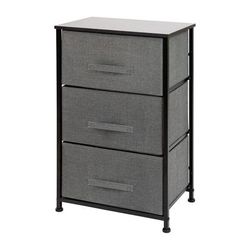 Flash Furniture WX-5L20-X-BK-GR-GG 17 3/4"W Storage Organizer w/ 3 Dark Gray Fabric Drawers, Black Cast Iron Frame