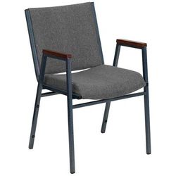Flash Furniture XU-60154-GY-GG Stacking Chair w/ Gray Polyester Back & Seat - Steel Frame, Silver Vein