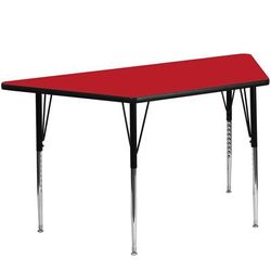 Flash Furniture XU-A2448-TRAP-RED-H-A-GG Trapezoid Activity Table - 46 1/4"L x 25 1/2"W, Laminate Top, Red