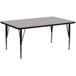 Flash Furniture XU-A2460-REC-GY-H-P-GG Rectangular Activity Table - 60"L x 24"W, Laminate Top, Gray