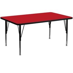 Flash Furniture XU-A3060-REC-RED-H-P-GG Rectangular Activity Table - 60"L x 30"W, Laminate Top, Red