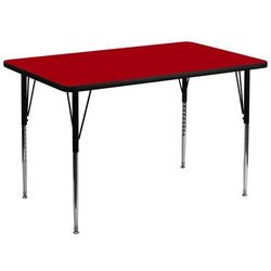 Flash Furniture XU-A3672-REC-RED-T-A-GG Rectangular Activity Table - 72"L x 36"W, Laminate Top, Red
