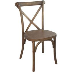 Flash Furniture X-BACK-LB Dining Chair w/ Cross Back - Elmwood w/ Light Brown Finish