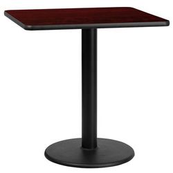 Flash Furniture XU-MAHTB-3030-TR18-GG 30" Square Dining Height Table w/ Mahogany Laminate Top - Cast Iron Base, Black