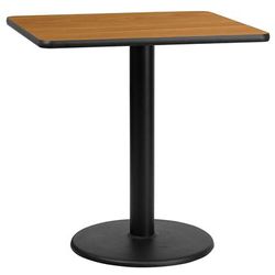 Flash Furniture XU-NATTB-3030-TR18-GG 30" Square Dining Height Table w/ Natural Laminate Top - Cast Iron Base, Black