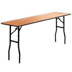 Flash Furniture YT-WTFT18X72-TBL-GG Rectangular Folding Training/Seminar Table w/ Plywood Top - 72"W x 18"D x 30 1/4"H, Black