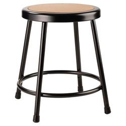National Public Seating 6218-10 Round Backless Stool w/ Masonite Board Seat, Black