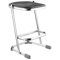 National Public Seating 6624 Backless Elephant Z Stool w/ Black Plastic Seat, Chrome