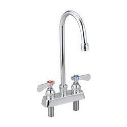 BK Resources BKF-4DM-3G-G Deck Mount Manual Faucet w/ 3" Gooseneck Spout & 4" Centers, Chrome