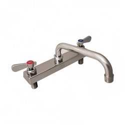 BK Resources EVO-8DM-8 Deck Mount Faucet w/ 8" Swing Spout & 8" Centers, Stainless Steel