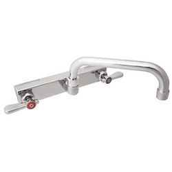 BK Resources EVO-8SM-14 Splash Mount Faucet w/ 14" Swing Spout & 8" Centers, Stainless Steel