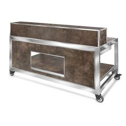 Eastern Tabletop H975BCSAS 66 5/8" Foldaway Portable Bar Kit, Sandstone Textured, Brown