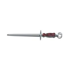 Victorinox 7.8991.23 12" Round Sharpening Steel w/ Regular Cut, Loose Ring, Dark Wood Handle