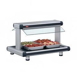 Hatco GR2BW-30 Glo-Ray 37 1/8" Buffet Warmer w/ 2 Sneeze Guards & Lights, 208v/1ph, Black Insets