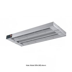Hatco GRA-42D3 120 42" Standard Watts Infrared Strip Warmer - Double Rod, 1 Built In Toggle Control, 120v, Silver (Cord & Plug Not Included)